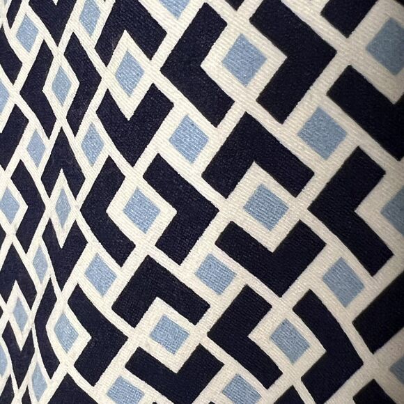 Pure Amici Set Geometric Jacket Pull On Crop Pant Stretch Preppy Blue Size S - Picture 13 of 14